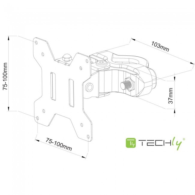 Techly ICALCD100BK Black Desk