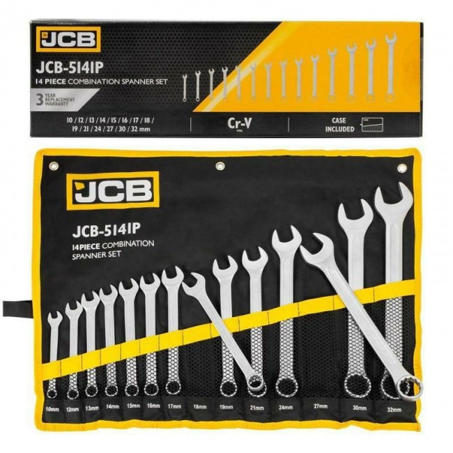 JCB COMBINATION WRENCH set 14el. (10-32mm)