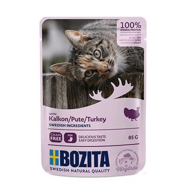 BOZITA Meat chunks in sauce with turkey wet cat food 85g BOZITA Meat chunks in sauce with turkey wet cat food 85g