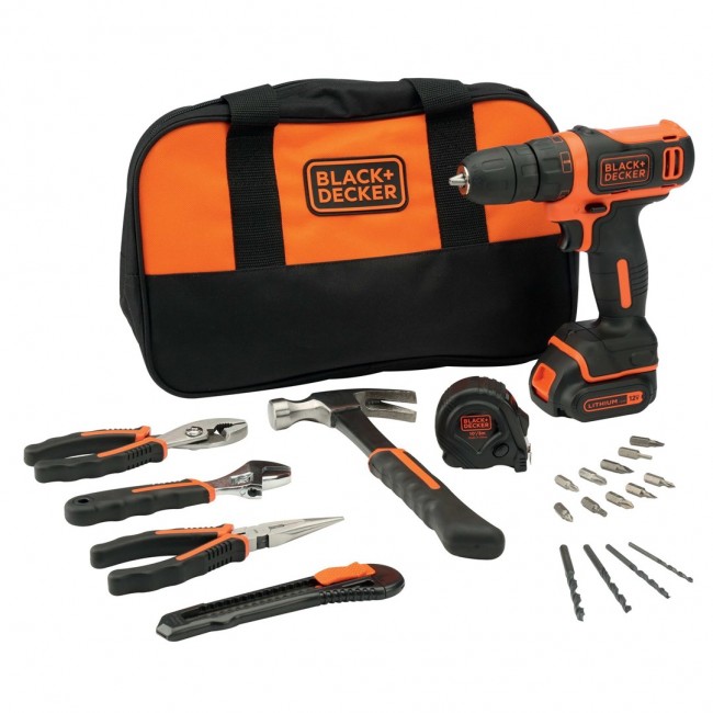 Black & Decker BDCDD12-QW drill Keyless Black, Orange