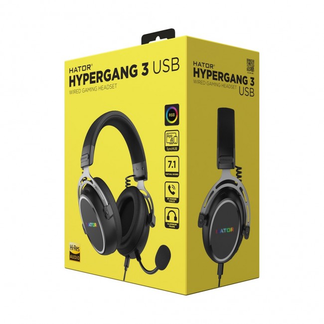 HATOR Hypergang 3 USB Headset Wired & Wireless Head-band Gaming USB Type-C / USB Type-A Bluetooth Black