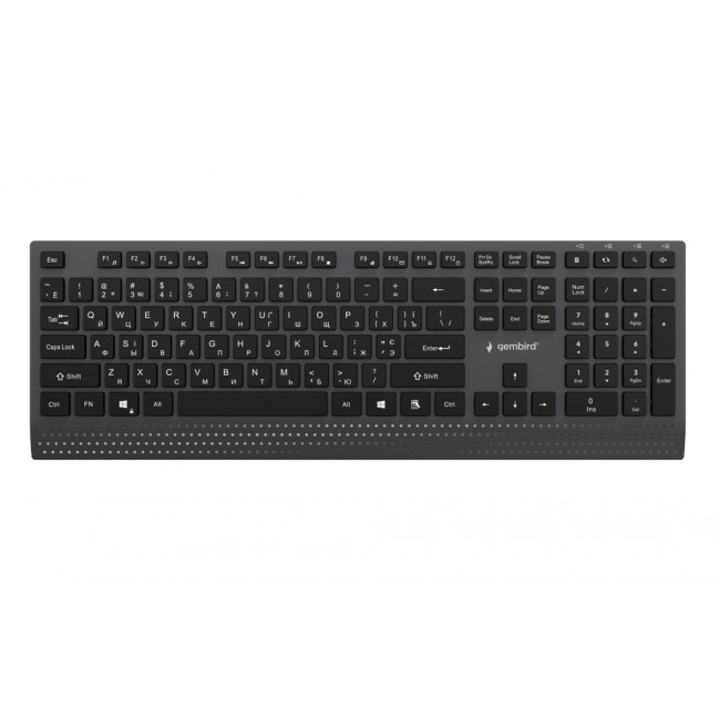 Gembird KB-MCH-06-CYRL Slim wired multimedia keyboard with Type-C adapter, Cyrillic layout, black