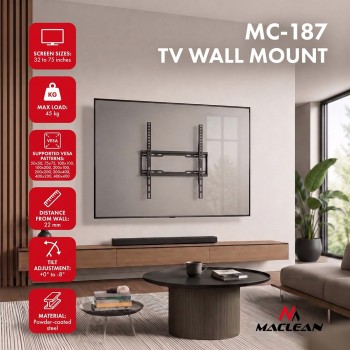 Maclean TV Mount / Bracket, max VESA 400x400, 32-75