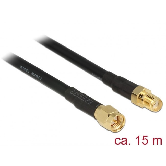 DeLOCK 15m CFD200 coaxial cable SMA