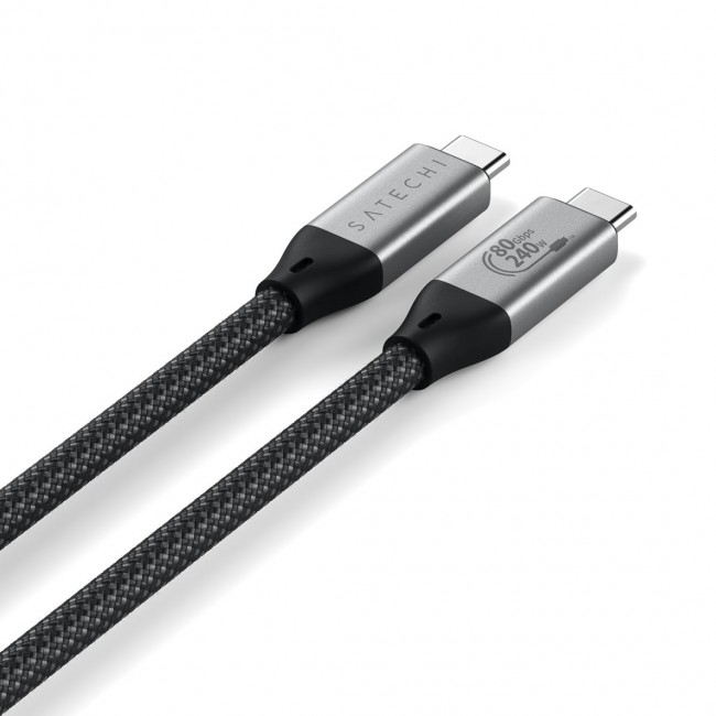 Satechi USB4 V2 Pro Cable USB cable USB4 Gen 4x2 1.2 m USB C 120 Gbit/s 240 W Silver, Black
