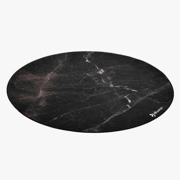Arozzi Zona Round Floor Pad Black, Marble colour Microfibre, Rubber