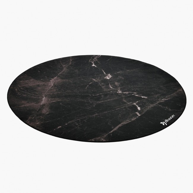 Arozzi Zona Round Floor Pad Black, Marble colour Microfibre, Rubber