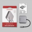 Axagon CRE-S3C Aluminum high-speed USB-C 3.2 Gen 1 memory card reader. 3 slots, UHS-II