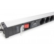 Digitus Socket strip with aluminum profile with switch and surge protection, 12-way safety sockets, 2 m cable safety plug
