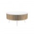 Table RONDA 90 white, slatted oak