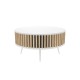 Table RONDA 90 white, slatted oak