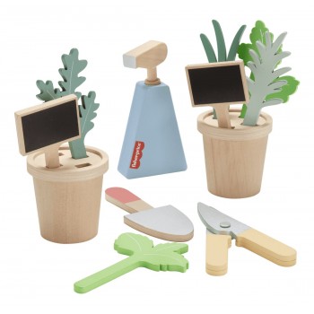 Fisher-Price Wooden Herb Garden And Tools Pretend Playset For Preschool Kids, 12 Wood Pieces