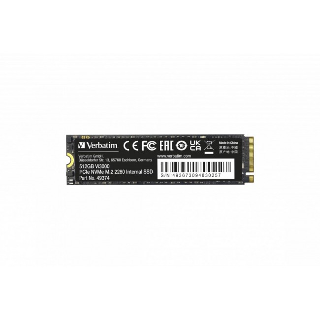 Verbatim Vi3000 PCIe NVMe M.2 SSD 512GB Verbatim Vi3000 PCIe NVMe M.2 SSD 512GB