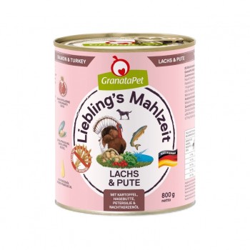 GRANATAPET Liebling's Mahlzeit Salmon and turkey - wet dog food - 800g