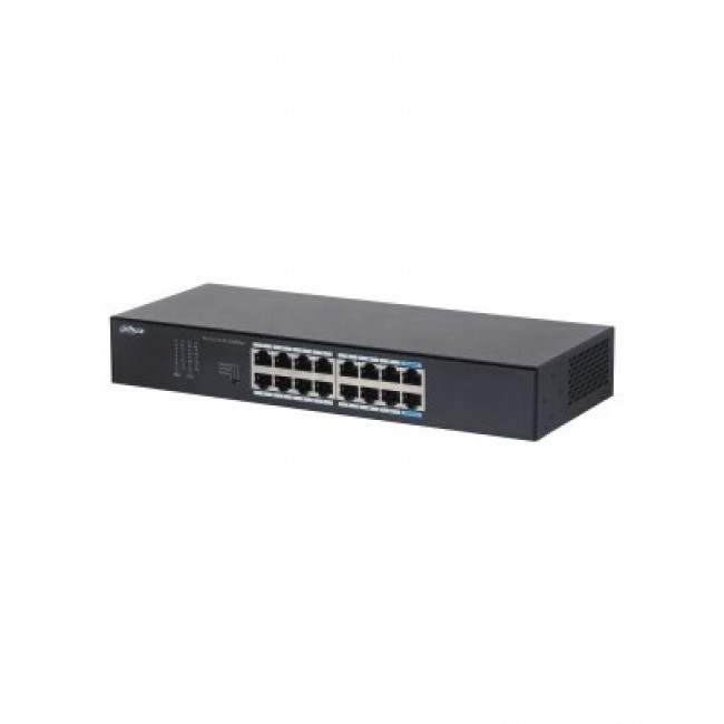 Dahua Technology S3016-16GT network switch Unmanaged L2 Gigabit Ethernet (10/100/1000) Desktop/Wall-Mounting Black