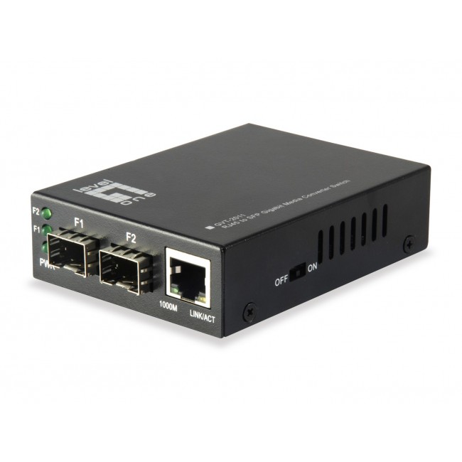 LevelOne RJ45 to SFP Gigabit Media Converter Switch, 2 x SFP, 1 x RJ45 LevelOne RJ45 to SFP Gigabit Media Converter Switch, 2 x SFP, 1 x RJ45
