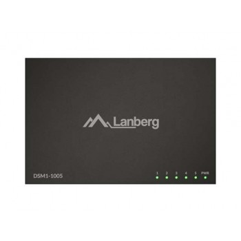 LANBERG DSM1-1005 SWITCH 5X 1GB/S UNMANAGED GIGABIT ETHERNET DESKTOP 12V (METAL CASE)