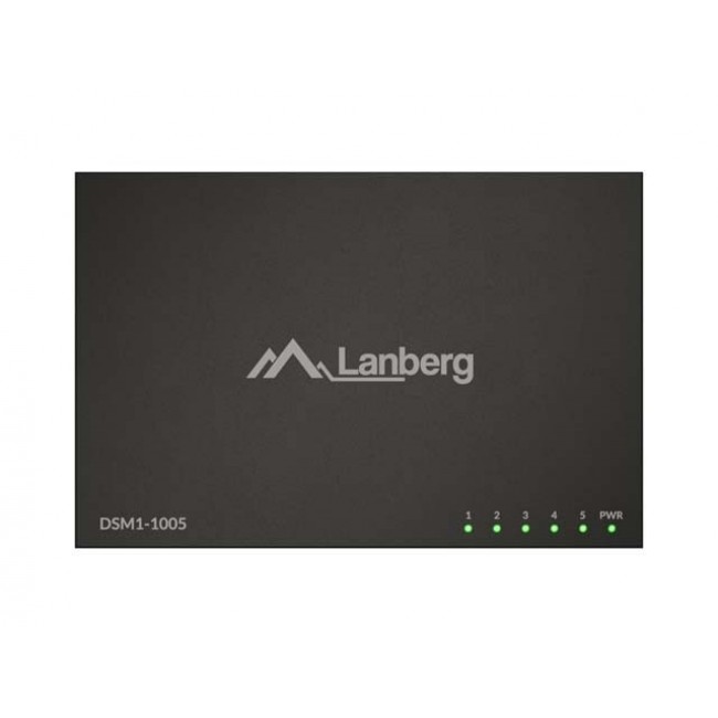 LANBERG DSM1-1005 SWITCH 5X 1GB/S UNMANAGED GIGABIT ETHERNET DESKTOP 12V (METAL CASE)