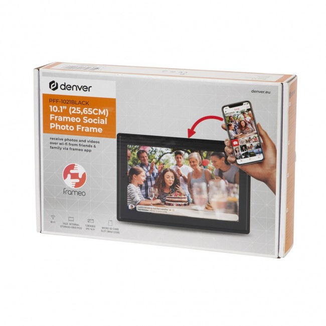 Denver PFF-1021BLACK digital photo frame Black 25.6 cm (10.1