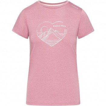 T-shirt damski VIKING Lenta Bamboo Light Lady r owy XS