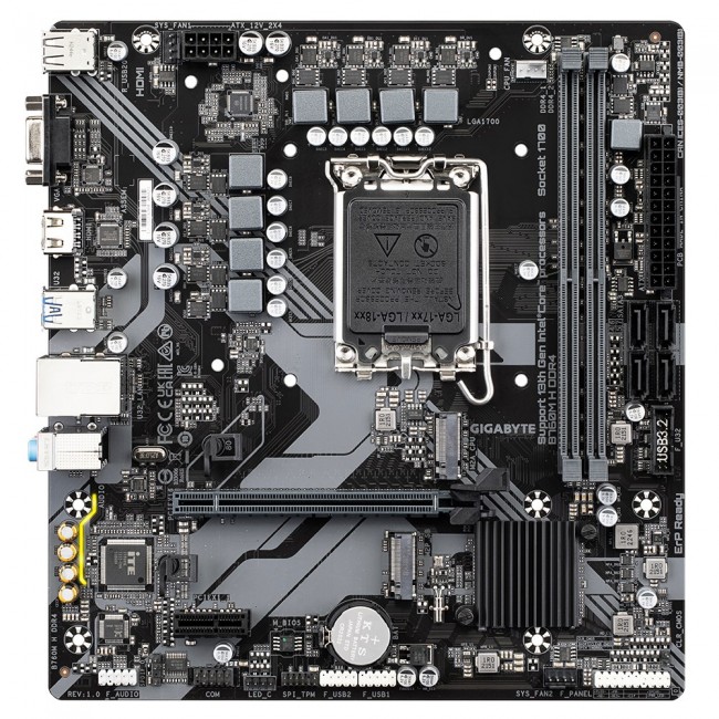 GIGABYTE B760M H DDR4 Motherboard - Supports Intel Core 14th Gen CPUs, 6+1+1 Phases Digital VRM, up to 3200MHz DDR4 (OC), 2xPCIe 4.0 M.2, GbE LAN, USB 3.2 Gen1 GIGABYTE B760M H DDR4 Motherboard - Supports Intel Core 14th Gen CPUs, 6+1+1 Phases Digital VRM, up to 3200MHz DDR4 (OC), 2xPCIe 4.0 M.2, GbE LAN, USB 3.2 Gen1
