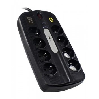 Orvaldi ORV-8PL Surge Protection Strip with 1xUSB 3.0 Charger (3m)