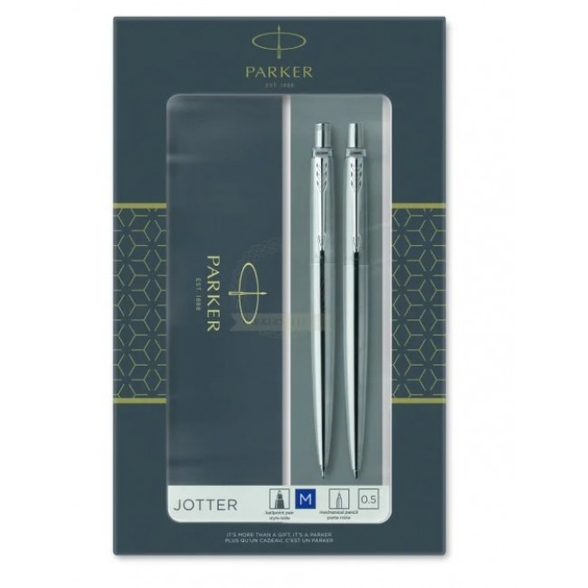 Parker Set Jotter Ballpoint Pen + Pencil steel CT Parker Set Jotter Ballpoint Pen + Pencil steel CT