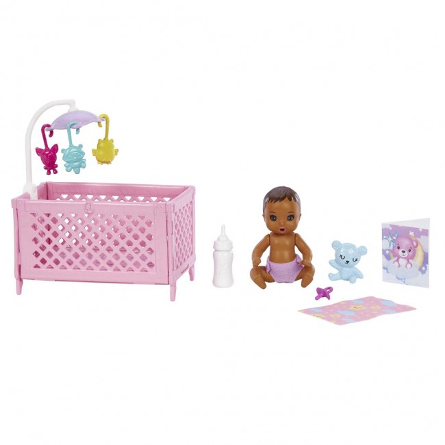 Barbie Skipper Babysitters Inc. Skipper Babysitters Playset with Friend Doll, Baby Doll with Sleepy Eyes, Crib and Accessories Barbie Skipper Babysitters Inc. Skipper Babysitters Playset with Friend Doll, Baby Doll with Sleepy Eyes, Crib and Accessories