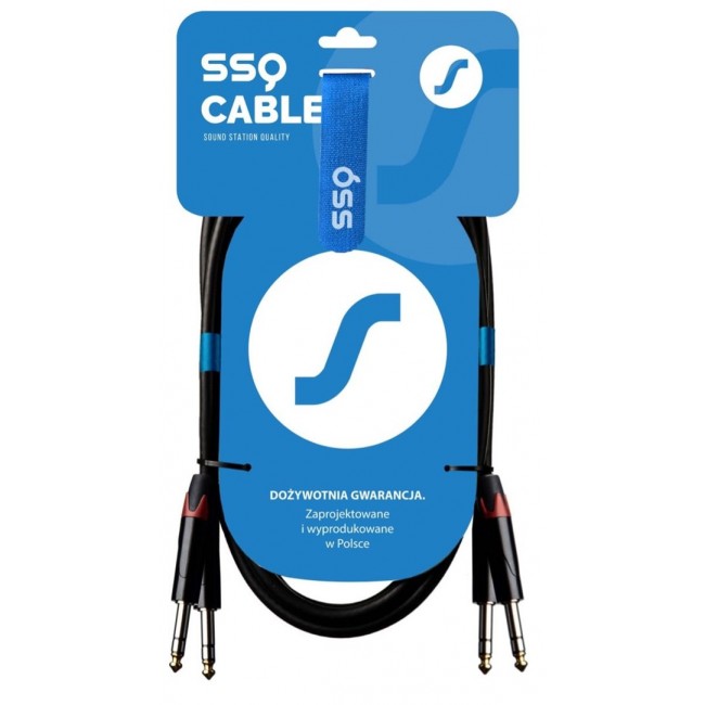 SSQ JSJS1 SS-1456 Cable 2x Jack Stereo - 2x Jack Stereo 1 m Black SSQ JSJS1 SS-1456 Cable 2x Jack Stereo - 2x Jack Stereo 1 m Black