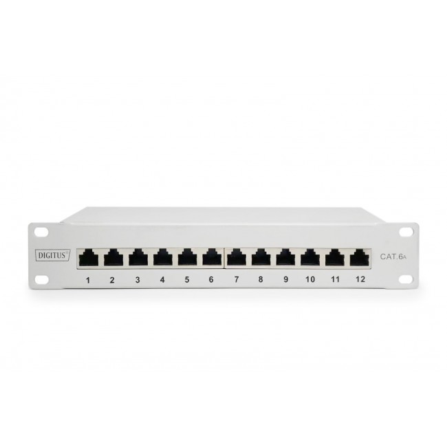 Digitus CAT 6A Patch Panel, shielded, 12-Port, 1HE, 10