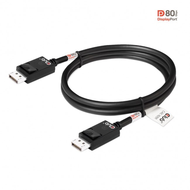 CLUB3D DisplayPort 2.1 Bi-Directional VESA DP80 Certified Cable 4K240Hz, 8K60Hz or 10K30Hz M/M 1.2m/3.94ft