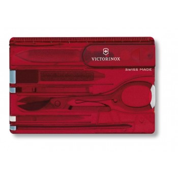 Multitool Victorinox Swiss Card Classic - transparent red