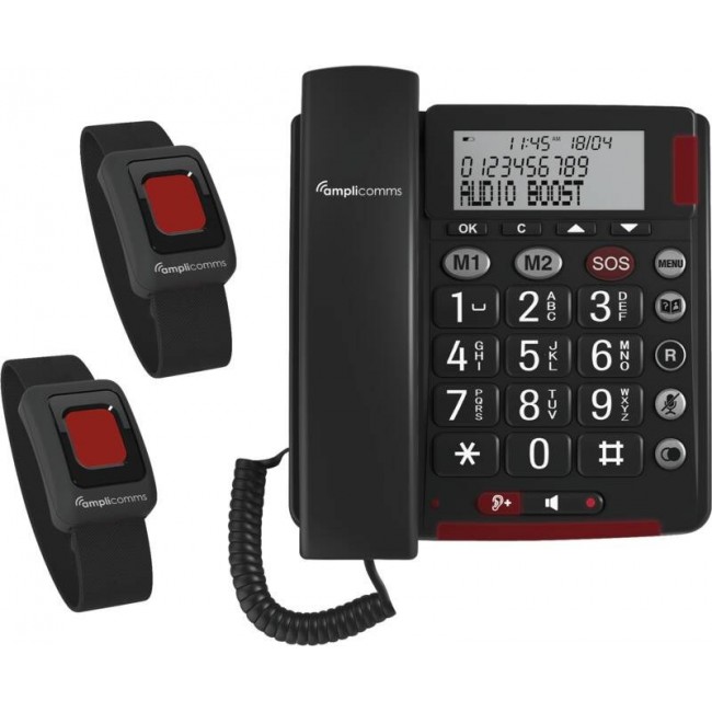 amplicomms BigTel 50 Alarm Plus Duo Analog telephone Caller ID Dark Grey