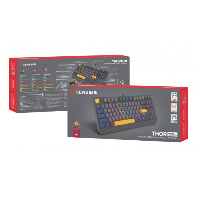 GENESIS Thor 230 TKL keyboard Gaming USB QWERTY English Blue GENESIS Thor 230 TKL keyboard Gaming USB QWERTY English Blue