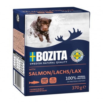 BOZITA Meat chunks with salmon in jelly wet dog food 370 g
