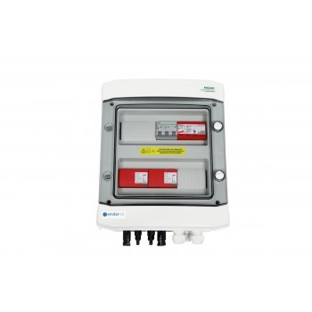 Switchgear attached DCAC hermetic IP65 EMITTER with DC surge arrester Dehn 1000V type 1+2, 2 x PV string, 2 x MPPT // og. AC Dehn type 1+2, 20A 3-F