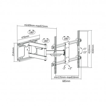 Cabletech TV bracket 37-70 