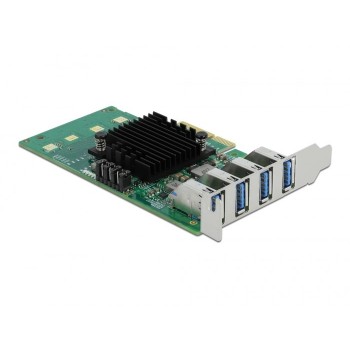 DeLOCK PCI Express x4 Card to 4 x external USB 3.0 Quad Channel - Low Profile Form Factor