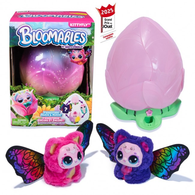 Hatchimals Bloomables by , Kittyfly Surprise Toy, Interactive Plush with Repeat Double Reveal, over 100 Sounds and Reactions for Pretend Play (Styles Vary), Electronic Pets for Kids Ages 5 and up
