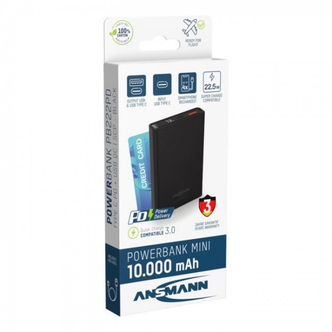Ansmann 1700-0154 power bank Lithium-Ion (Li-Ion) 10000 mAh Black