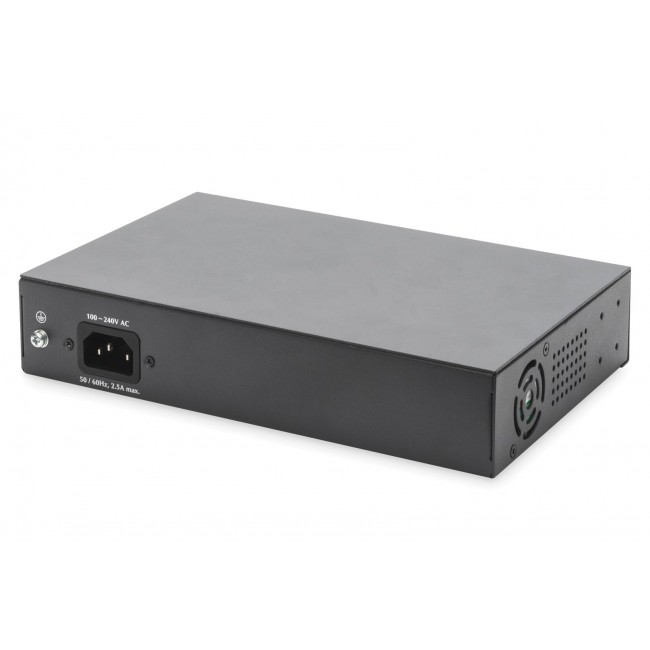 Digitus DN-95140 network switch Unmanaged Gigabit Ethernet (10/100/1000) Power over Ethernet (PoE) Black, Silver