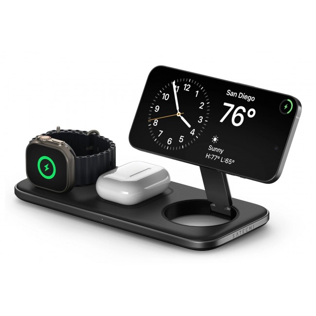 Satechi Qi2 Trio Smartwatch, Headphones, Smartphone Grey USB Wireless charging Indoor