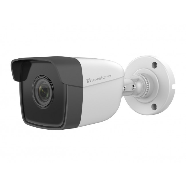 LevelOne GEMINI Fixed IP Network Camera, 2-Megapixel, H.265, 802.3af PoE, IR LEDs, Indoor/Outdoor