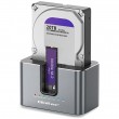 Qoltec 52631 HDD SSD doscking station | SATA | M.2 NVMe | cloning | USB-C | 10Gb/s | 28TB