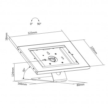 Maclean Tablet Wall Mount Stand with Lock, 9.7