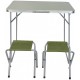 Enero folding camping hiking table 80 x 60 x 70 cm + two chairs green Enero folding camping hiking table 80 x 60 x 70 cm + two chairs green