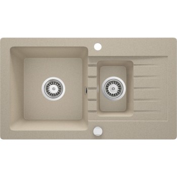 1.5-bowl granite sink with drainer