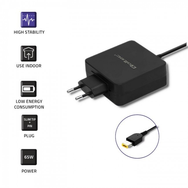 Qoltec 51766 Power adapter for Lenovo 65W | 20V |3.25A | Slim tip+pin Qoltec 51766 Power adapter for Lenovo 65W | 20V |3.25A | Slim tip+pin