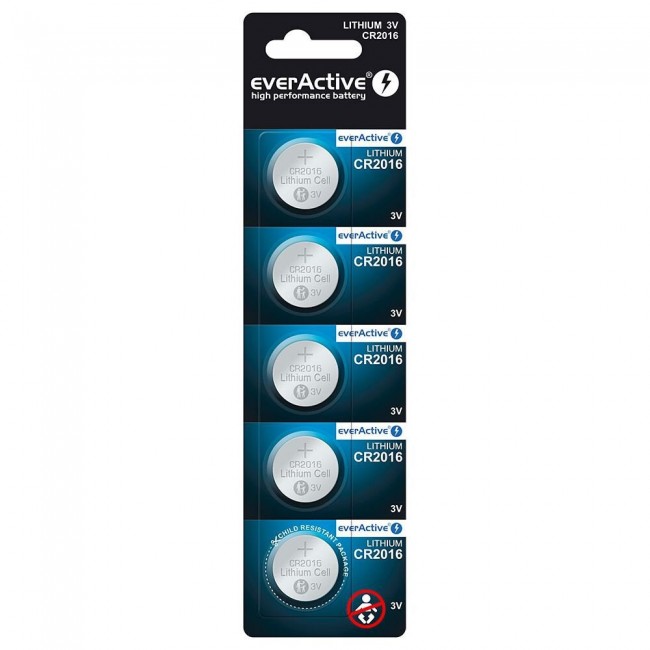 Lithium batteries mini everActive CR2016 blister 5 pcs. Lithium batteries mini everActive CR2016 blister 5 pcs.