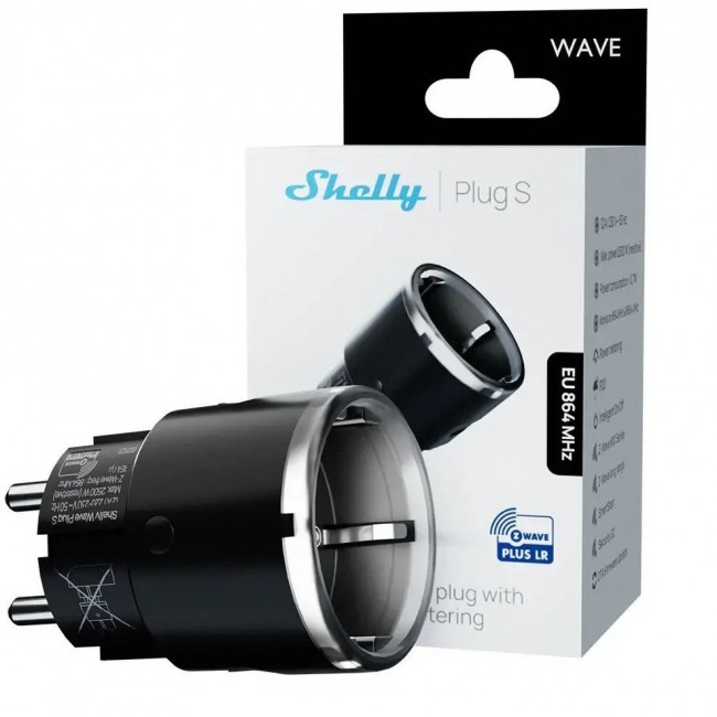 Shelly Wave Plug S - Z-Wave 800 smart socket Black Shelly Wave Plug S - Z-Wave 800 smart socket Black